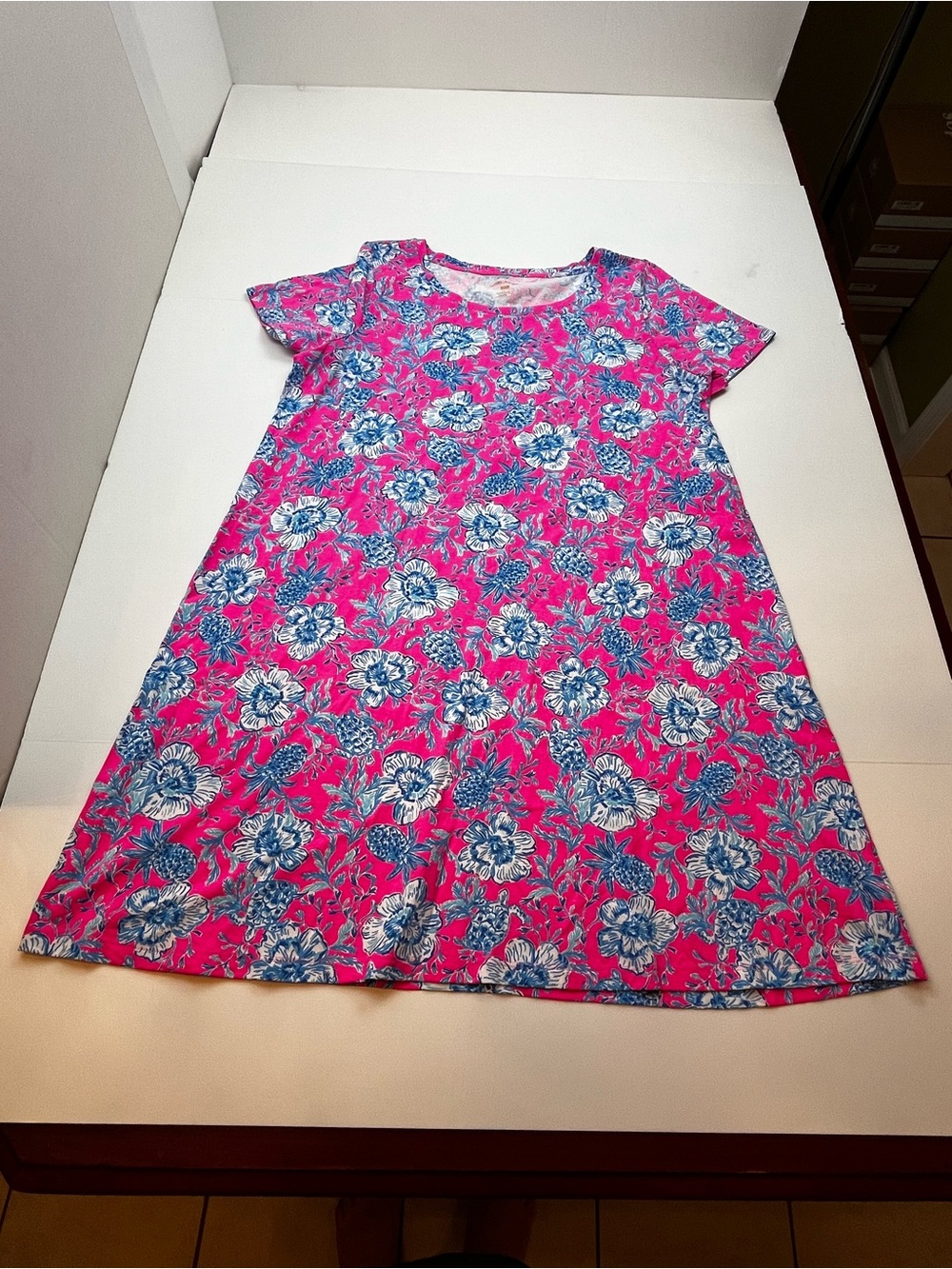 Llilly Pulitzer Cody Swing Dress Roxie Pink Blue Wave N Sea Womens XL Coastal